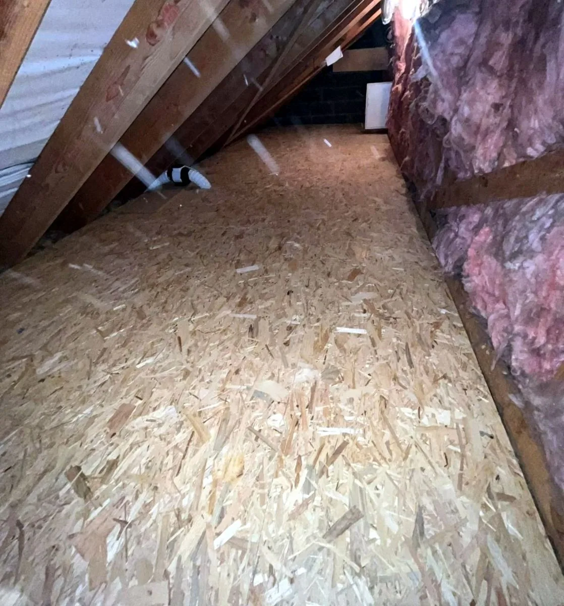 New loft boarding finished and ready for storage in County Durham