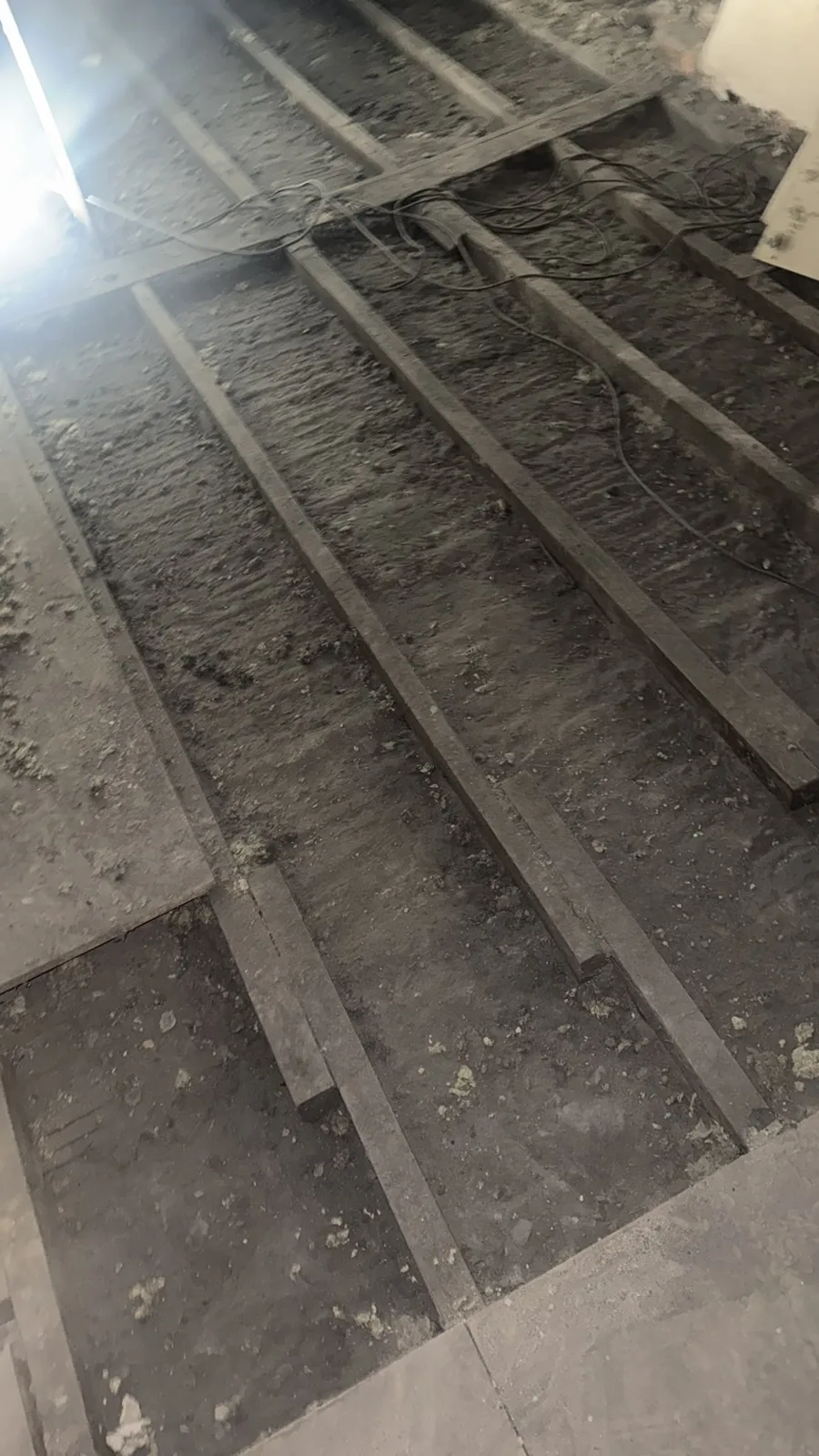 Chesterfield loft cleared back to the joists before new loft insulation