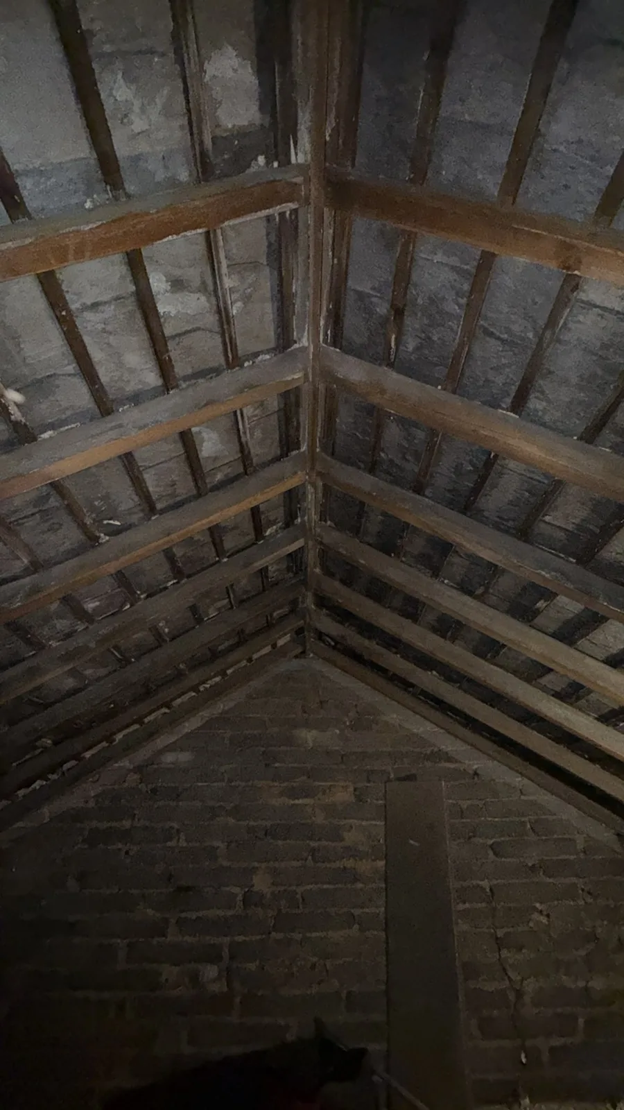 Pitched roof in a Yardley, Birmingham loft after open cell spray foam removal