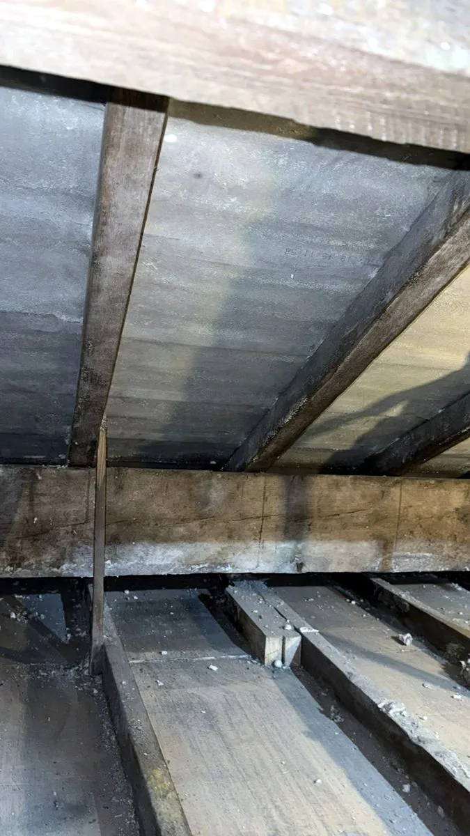 The same section of the Burnley loft after removal, cleared back to the timbers