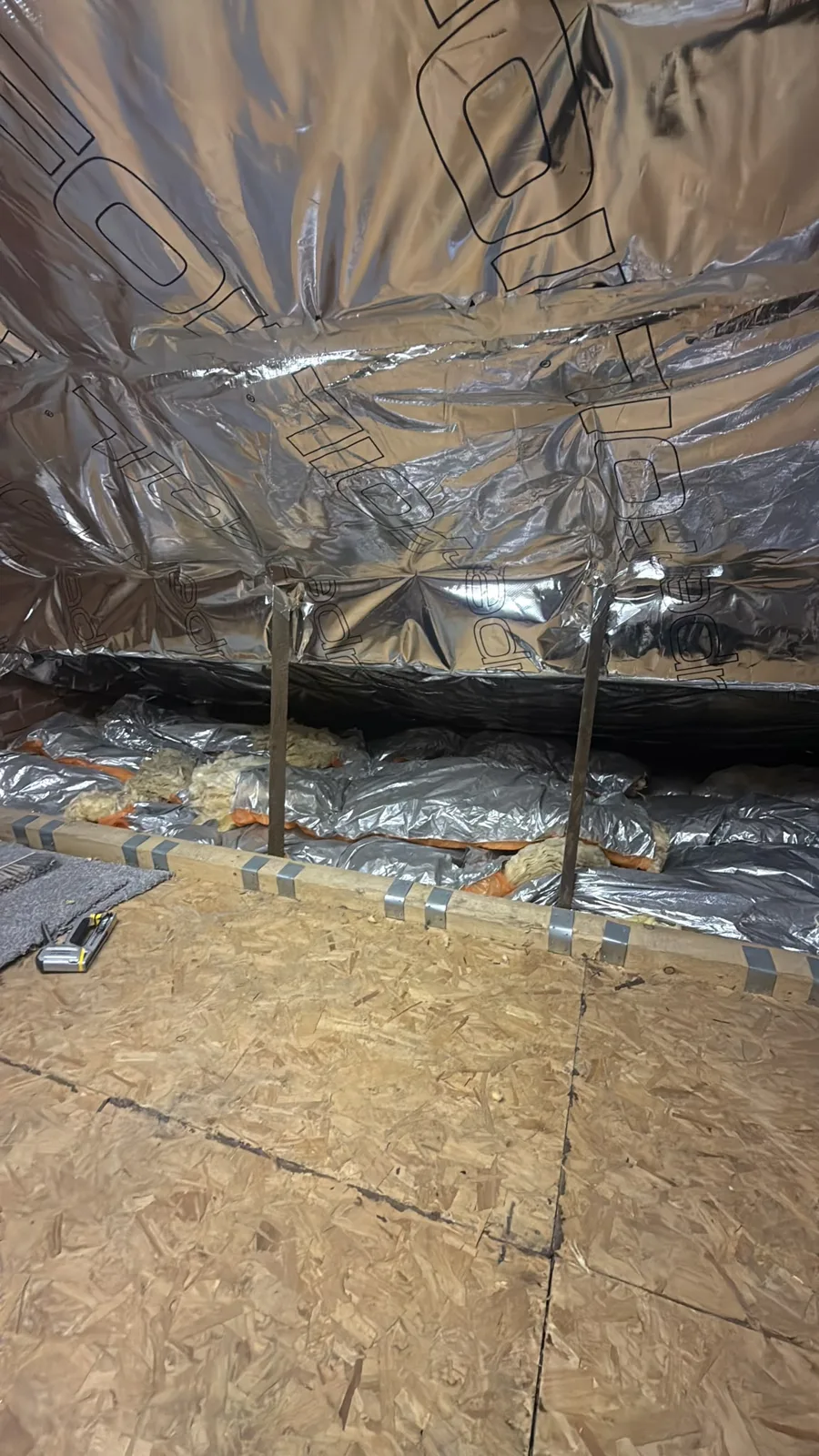 SuperFOIL insulation fitted down to the eaves of a loft in Langho, Blackburn