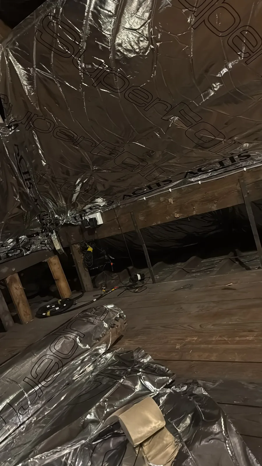 SuperFOIL rolls and tape in a Manchester loft during fitting